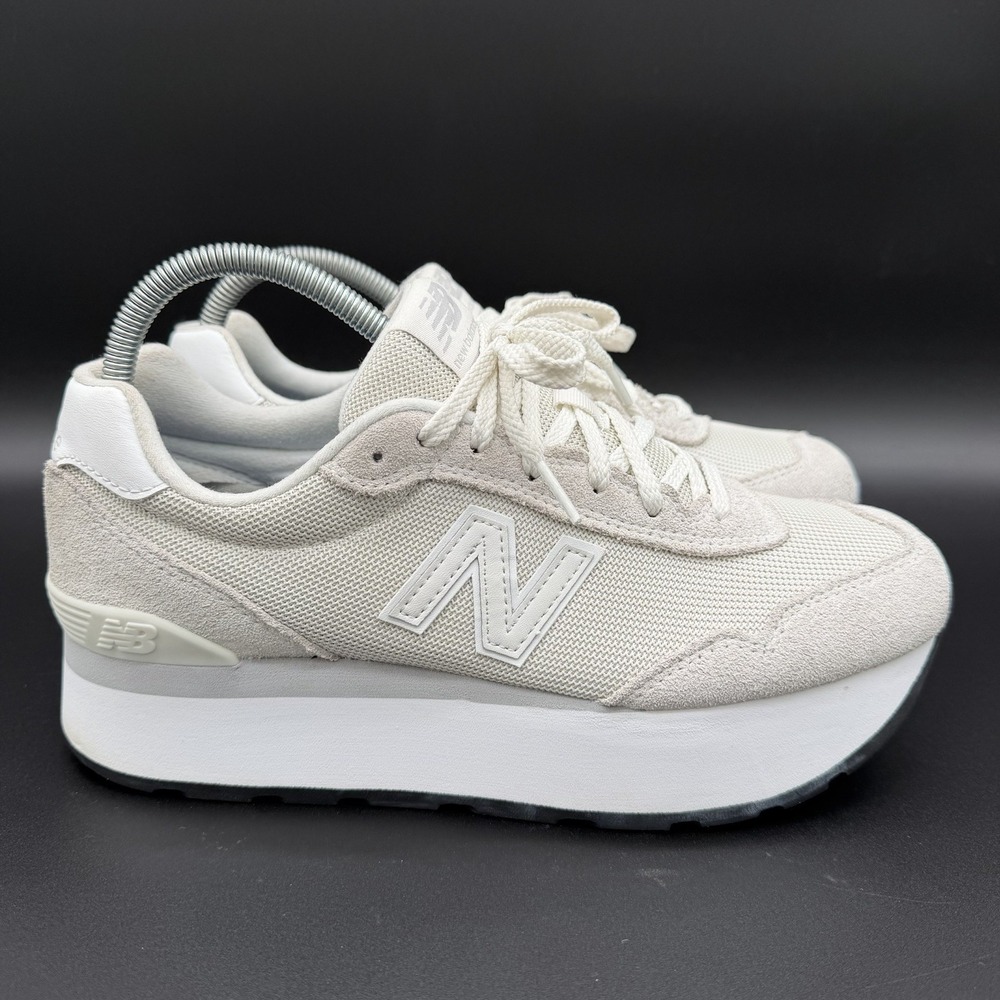 New Balance 515H Womens 9.5 White Gray Athletic Running Platform Shoes Sneakers